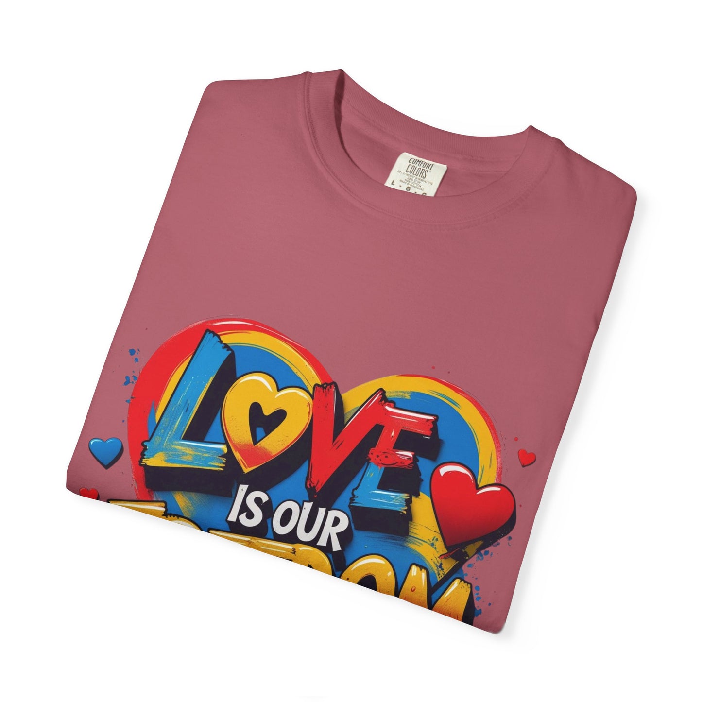 Colorful 'Love Is Our Freedom' T-Shirt by John Edmonds Kozma