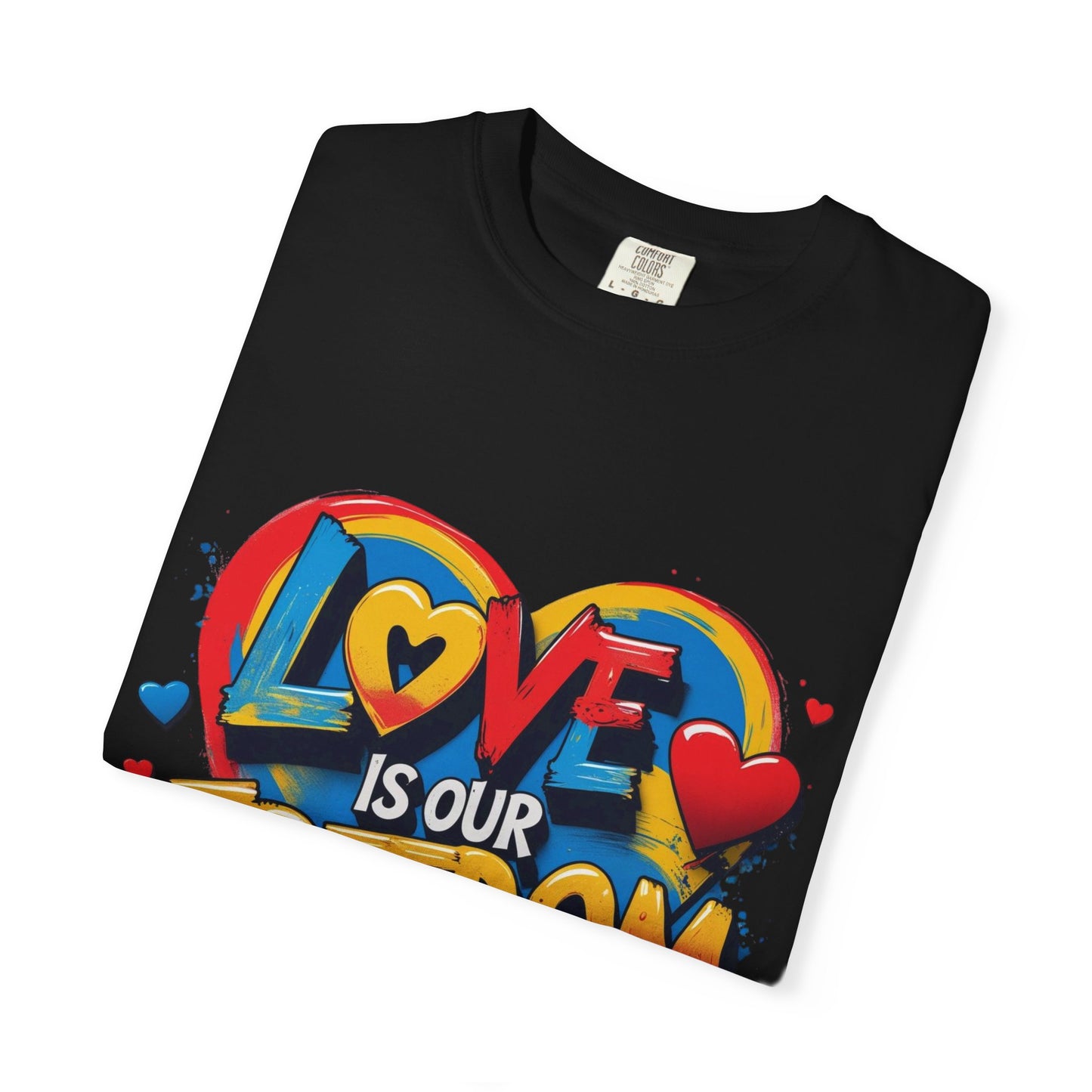 Colorful 'Love Is Our Freedom' T-Shirt by John Edmonds Kozma