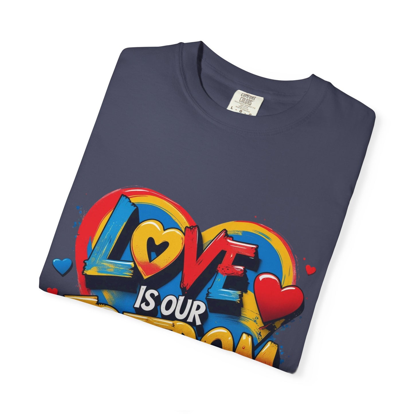 Colorful 'Love Is Our Freedom' T-Shirt by John Edmonds Kozma