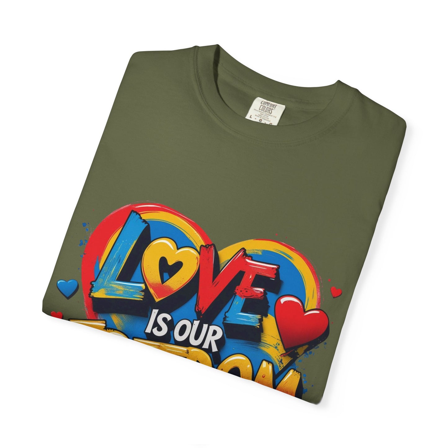 Colorful 'Love Is Our Freedom' T-Shirt by John Edmonds Kozma
