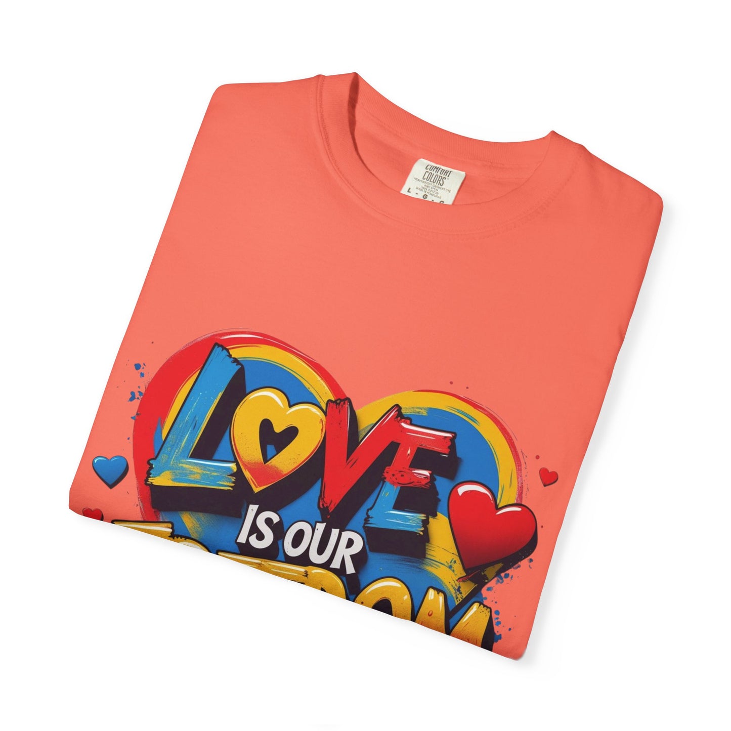 Colorful 'Love Is Our Freedom' T-Shirt by John Edmonds Kozma