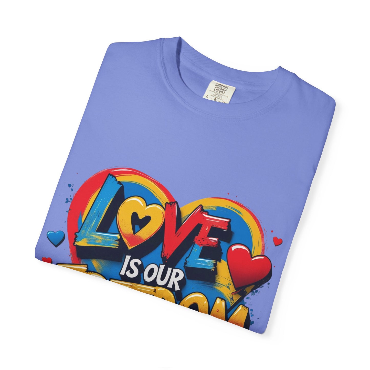 Colorful 'Love Is Our Freedom' T-Shirt by John Edmonds Kozma