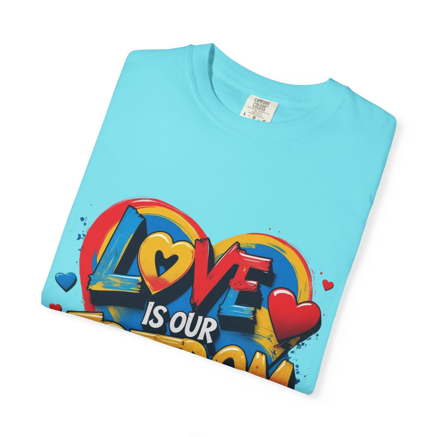 Colorful 'Love Is Our Freedom' T-Shirt by John Edmonds Kozma