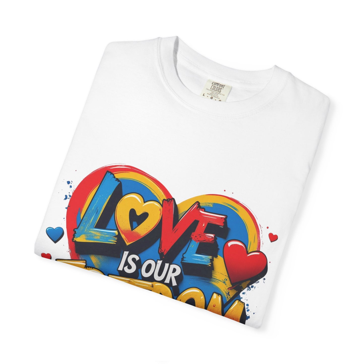 Colorful 'Love Is Our Freedom' T-Shirt by John Edmonds Kozma