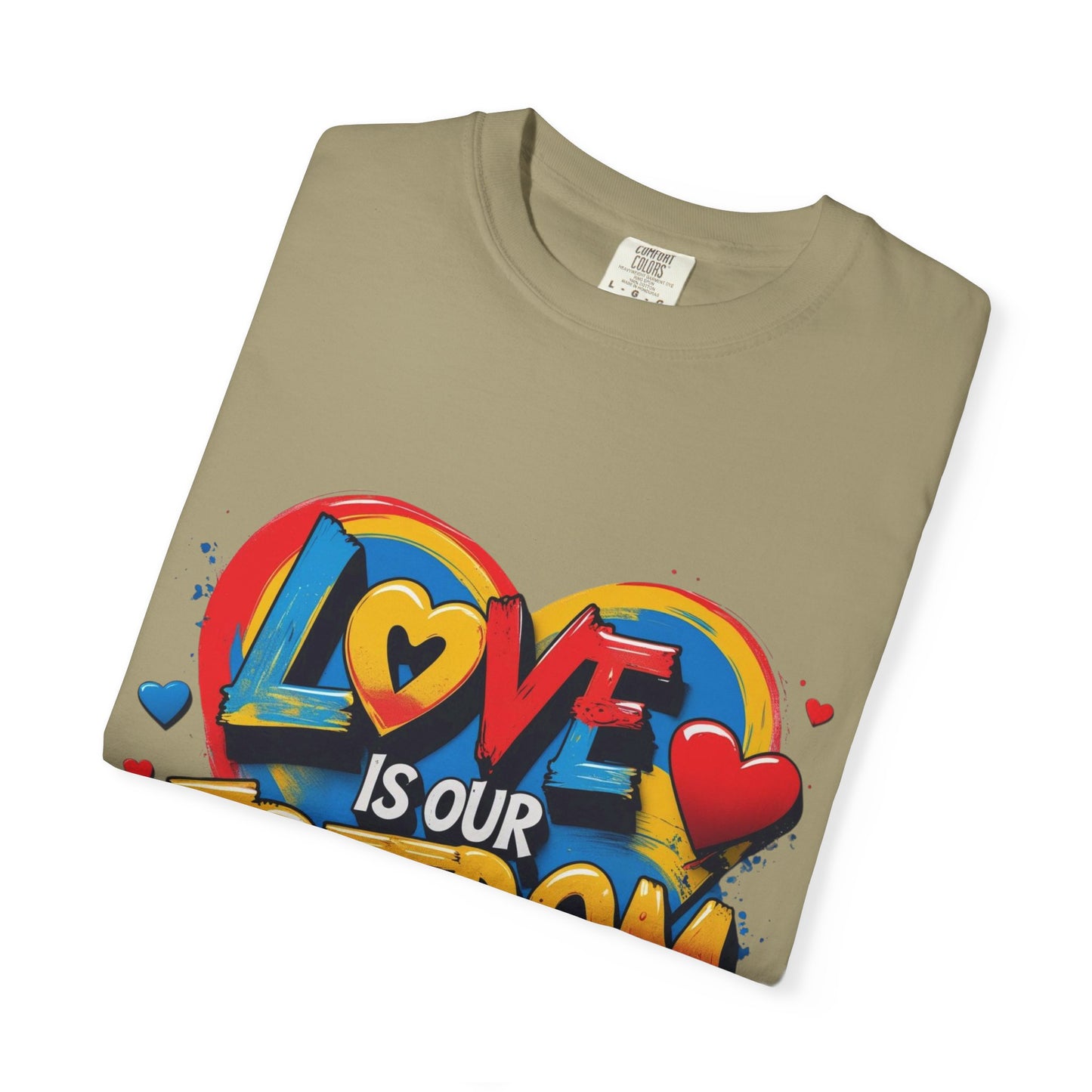 Colorful 'Love Is Our Freedom' T-Shirt by John Edmonds Kozma