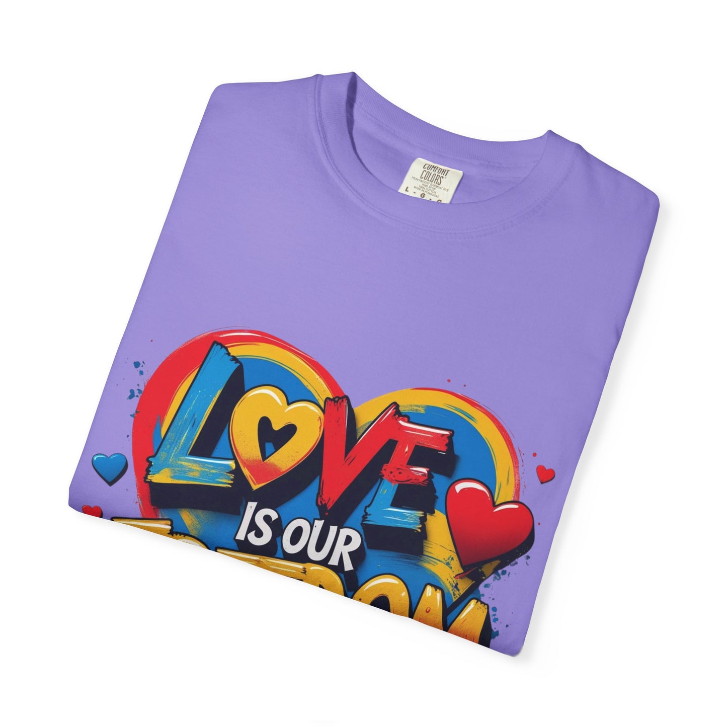 Colorful 'Love Is Our Freedom' T-Shirt by John Edmonds Kozma