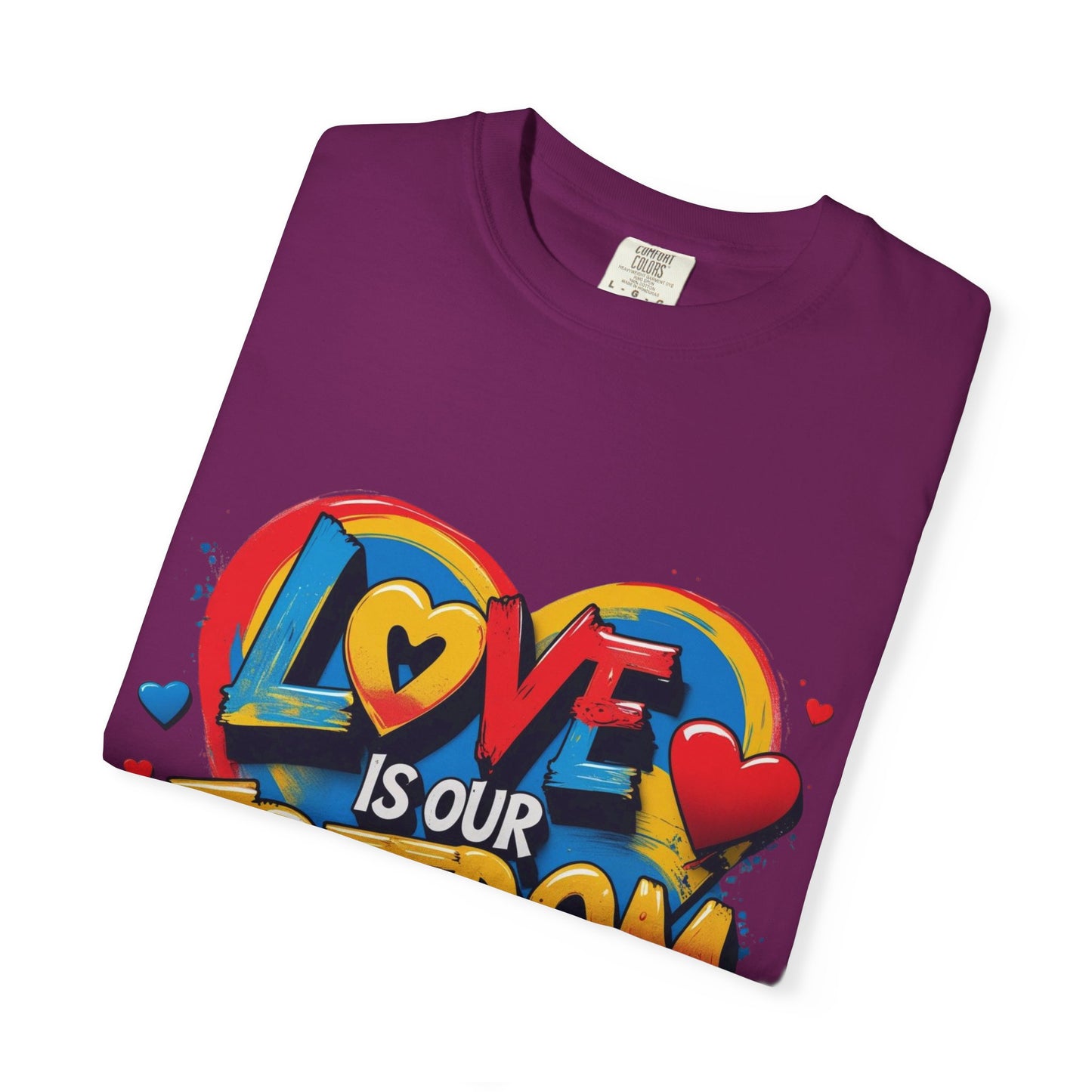 Colorful 'Love Is Our Freedom' T-Shirt by John Edmonds Kozma