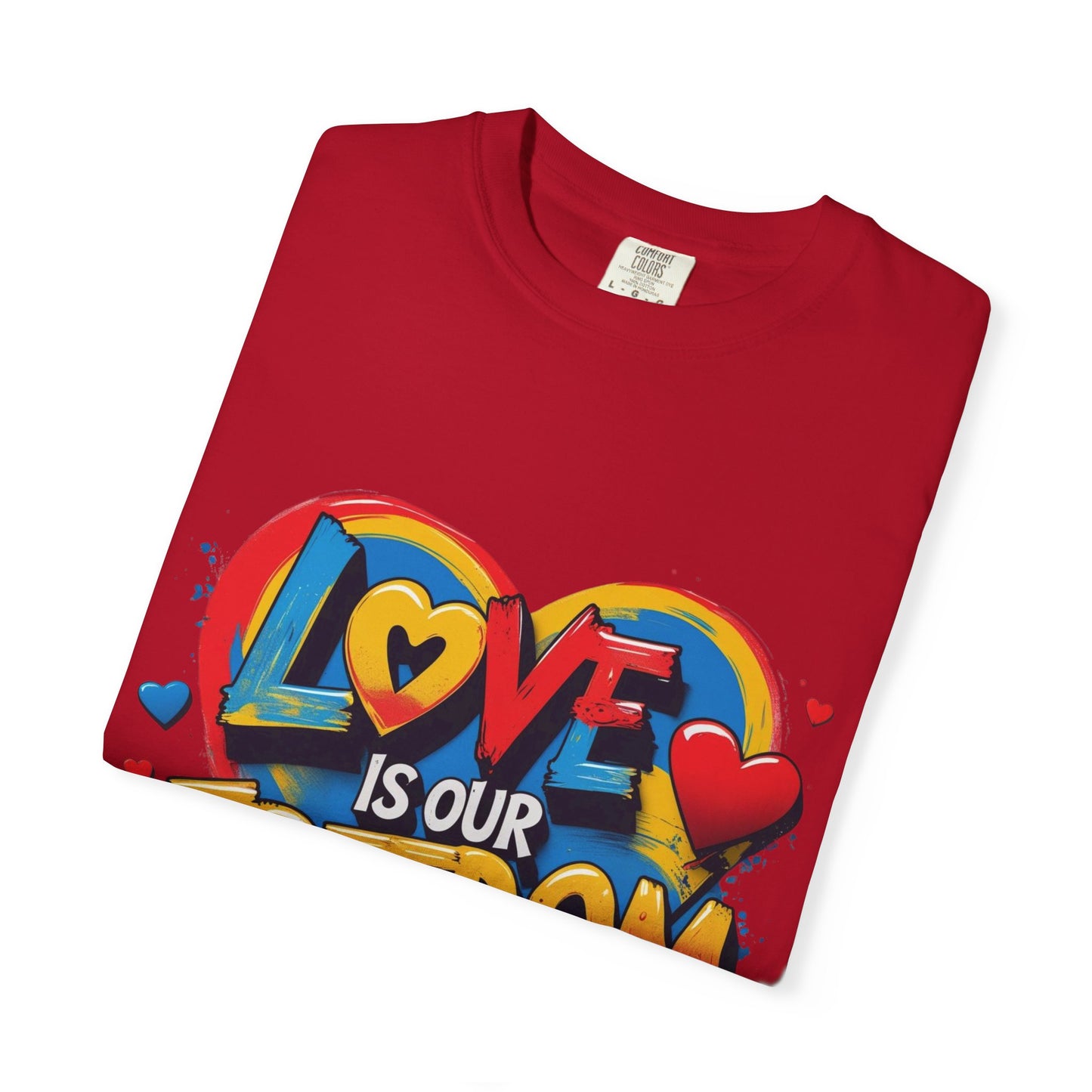 Colorful 'Love Is Our Freedom' T-Shirt by John Edmonds Kozma